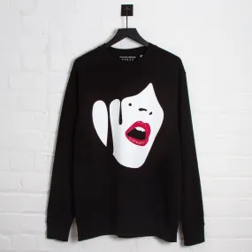 Droplet Face - Sweatshirt - Black