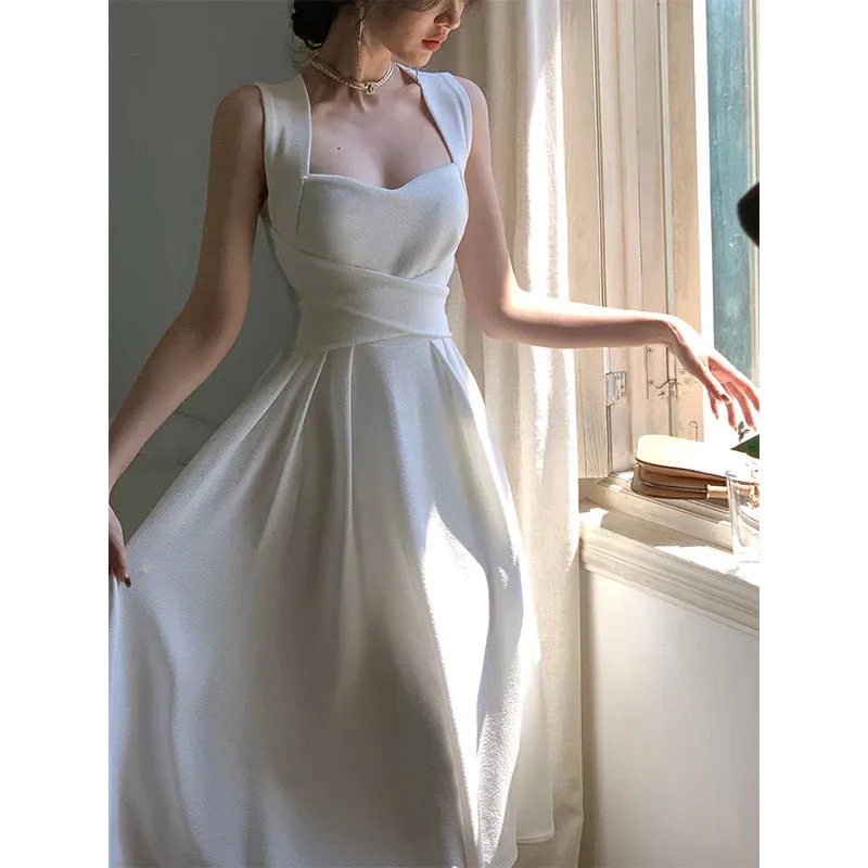 Elegant Midi Dresses, New Evening Party Fashion Slim Dress