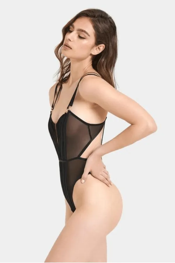 Elizabeth Soft Bodysuit - Black