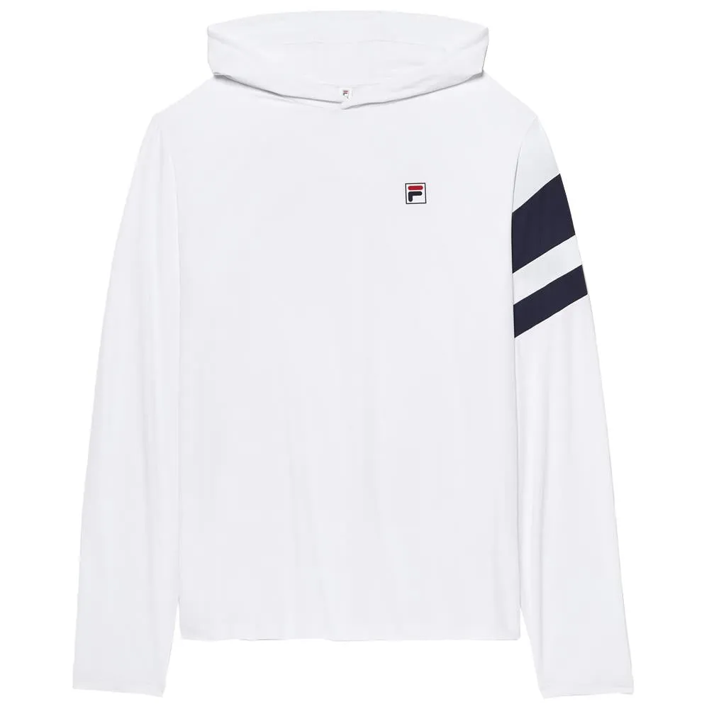 Fila Men's Essentials Longsleeve Hoodie - White/Fila Navy