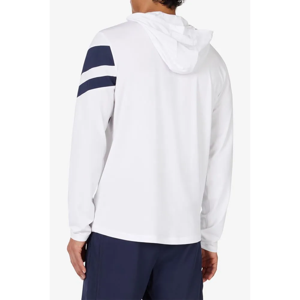 Fila Men's Essentials Longsleeve Hoodie - White/Fila Navy