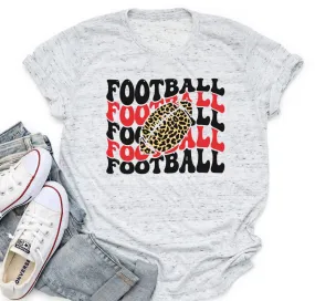 Football Wave with Cheetah Print T-shirt