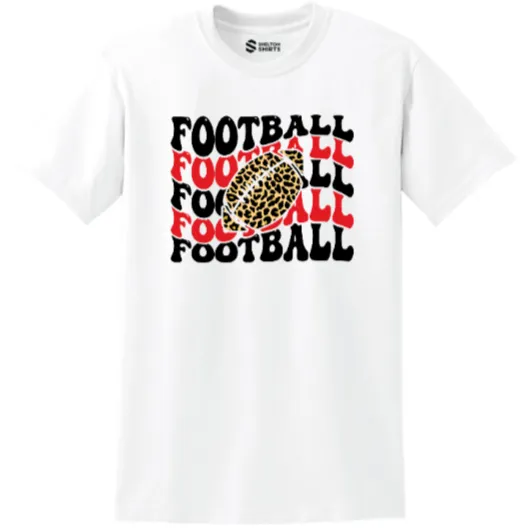 Football Wave with Cheetah Print T-shirt