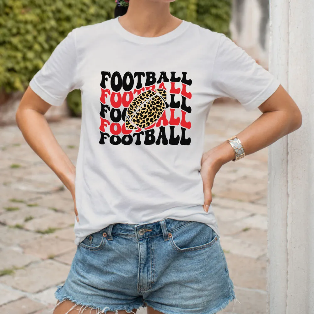 Football Wave with Cheetah Print T-shirt