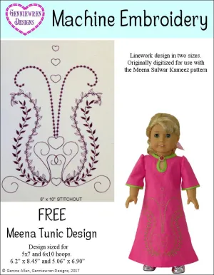 FREE  Meena Tunic Machine Embroidery Design