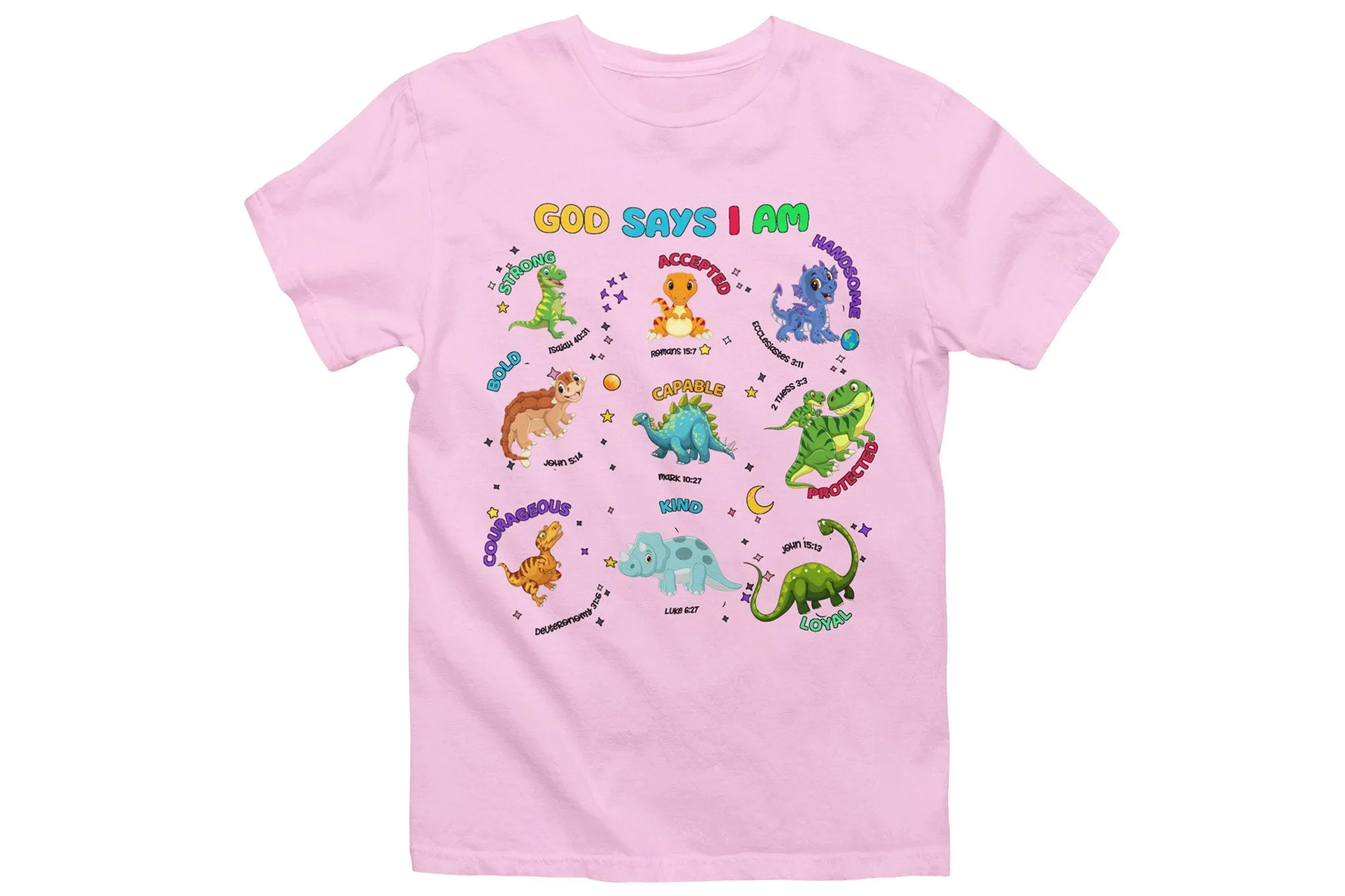 God Says I Am Bible Verse Shirt Dino Love with Divine Style! Our 'God Says I Am Dinosaur Lover'