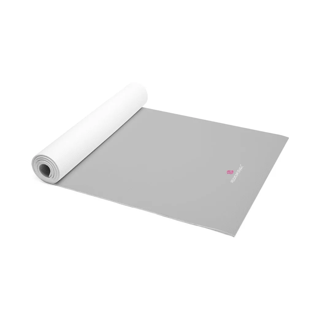 Grey Foam Yoga Mat, Solid Pastel Grey Color Best Lightweight 0.25" thick Mat - Printed in USA (Size: 24″x72")