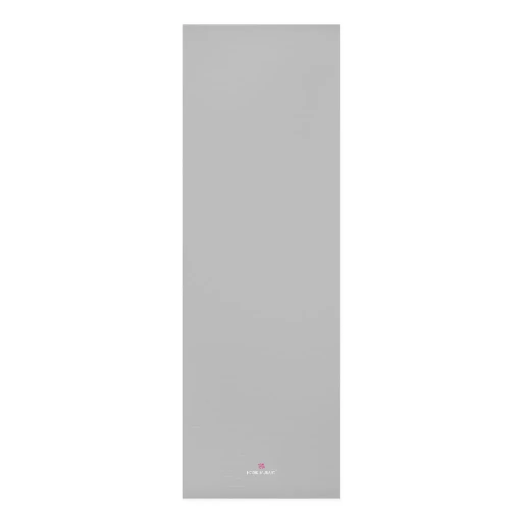 Grey Foam Yoga Mat, Solid Pastel Grey Color Best Lightweight 0.25" thick Mat - Printed in USA (Size: 24″x72")