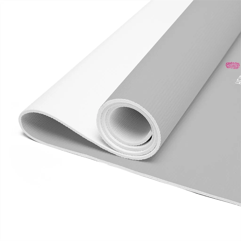 Grey Foam Yoga Mat, Solid Pastel Grey Color Best Lightweight 0.25" thick Mat - Printed in USA (Size: 24″x72")