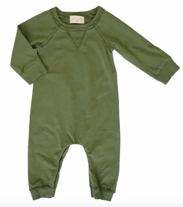 Grey Vintage - Baby Playsuit in Army Green