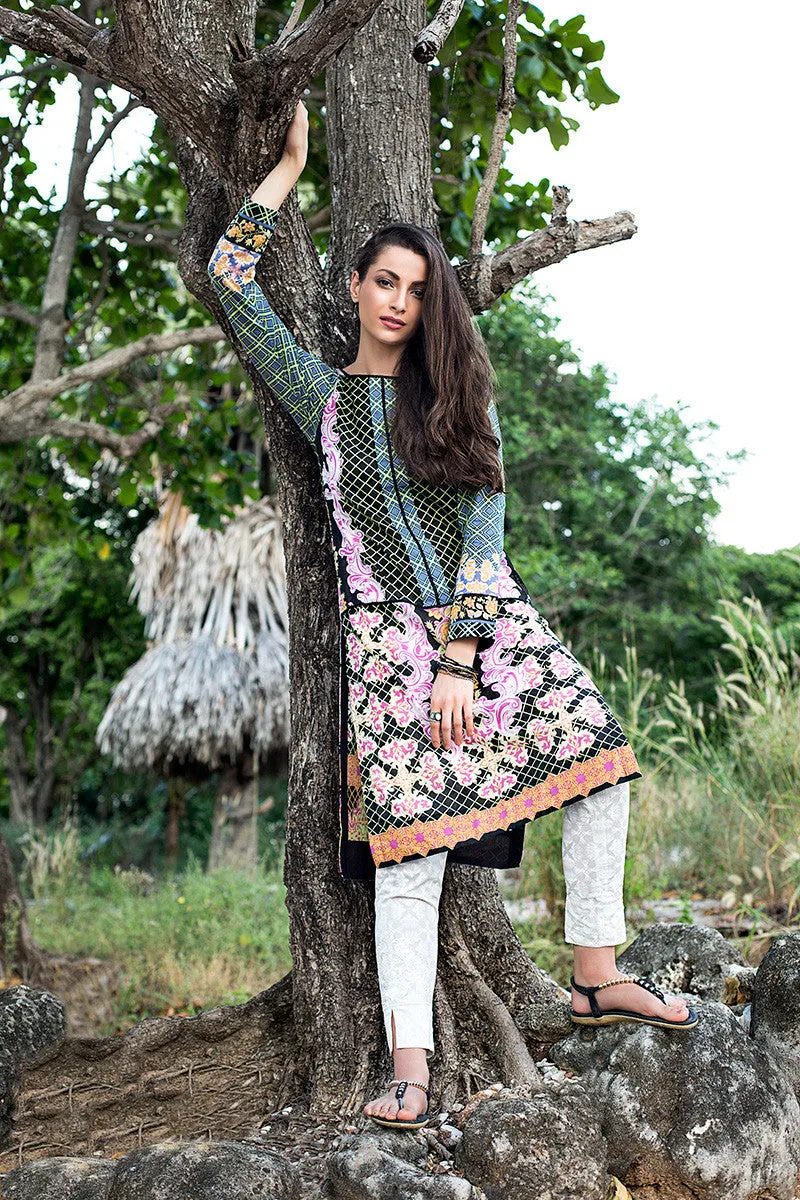 Gul Ahmed Black Printed Lawn Tunic SL-234 A