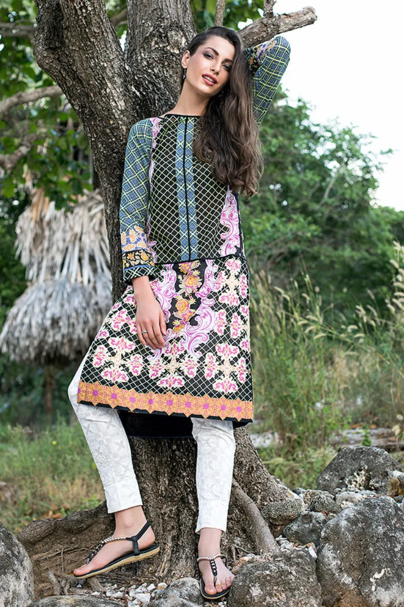 Gul Ahmed Black Printed Lawn Tunic SL-234 A