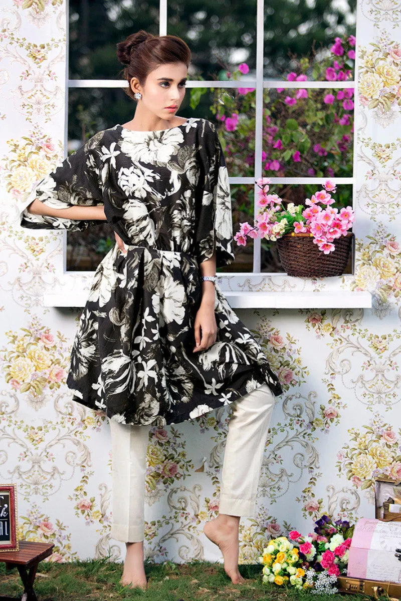 Gul Ahmed Black Soya Silk Lawn SSY-02