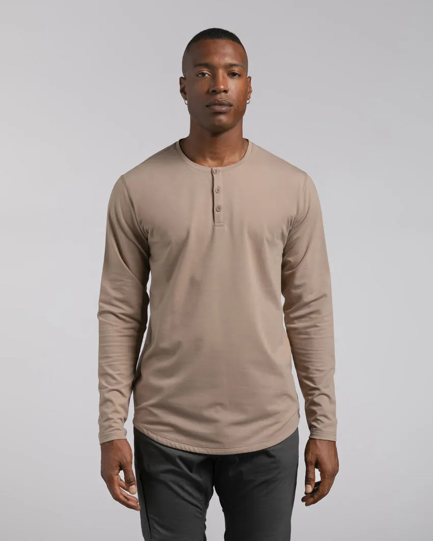 Henley Drop-Cut Long Sleeve: BYLT Signature