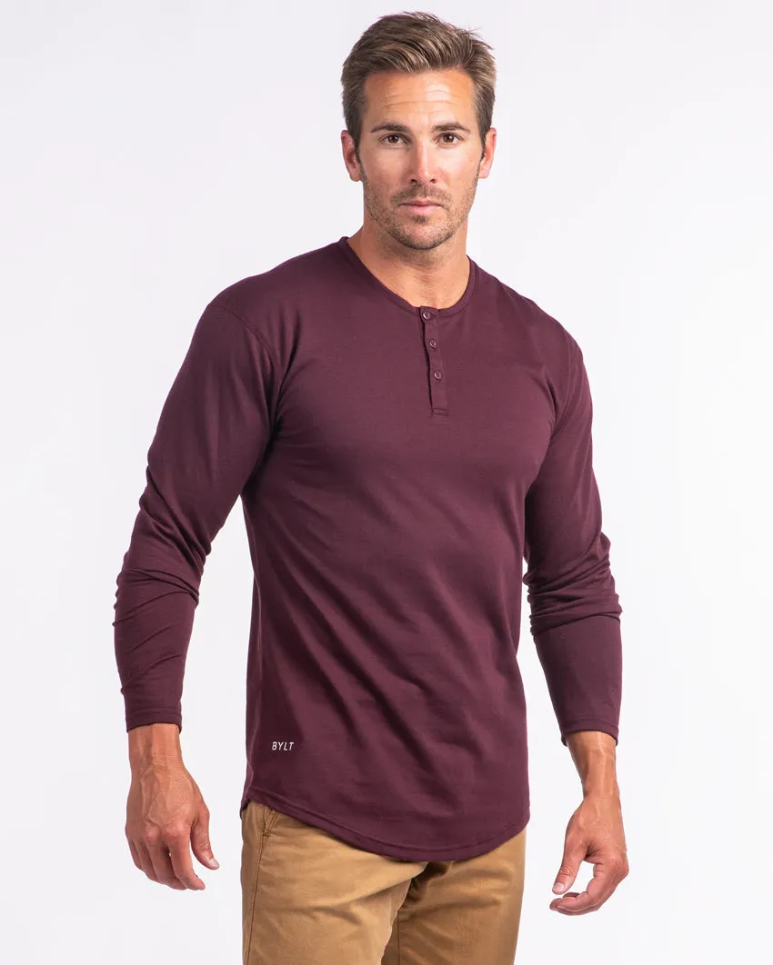 Henley Drop-Cut Long Sleeve: BYLT Signature