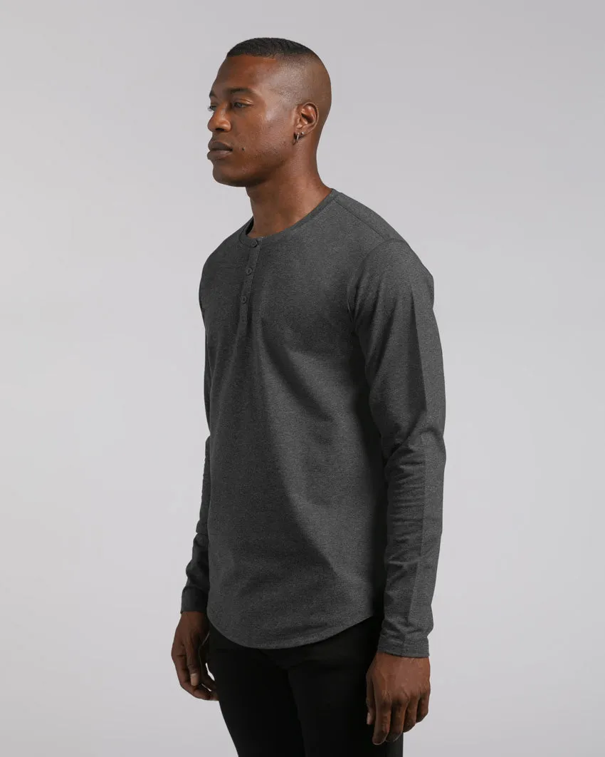 Henley Drop-Cut Long Sleeve: LUX