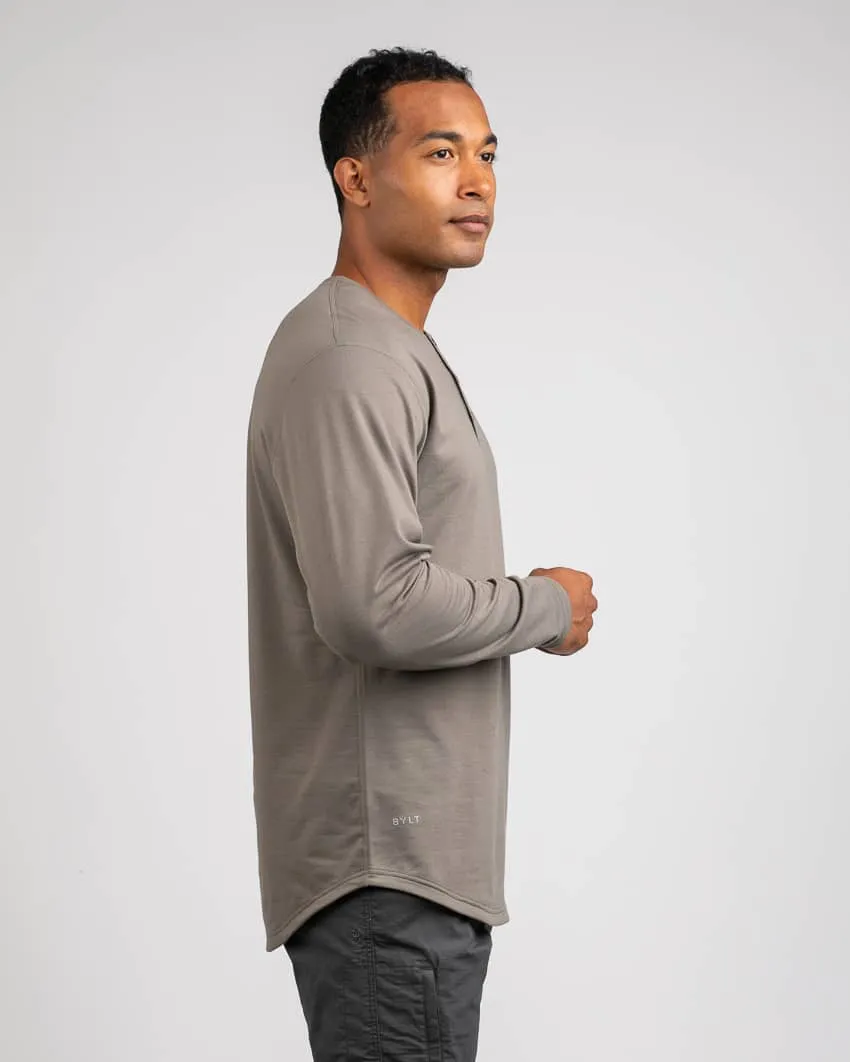 Henley Drop-Cut Long Sleeve: LUX