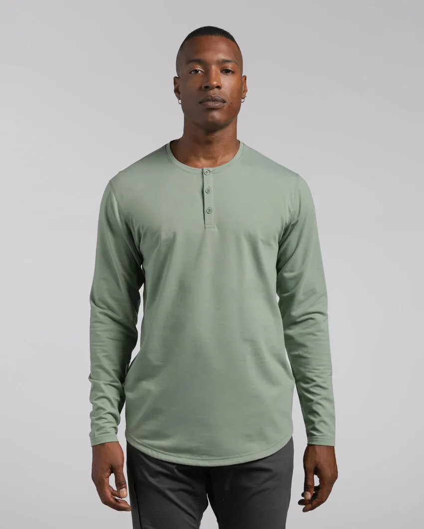 Henley Drop-Cut Long Sleeve: LUX