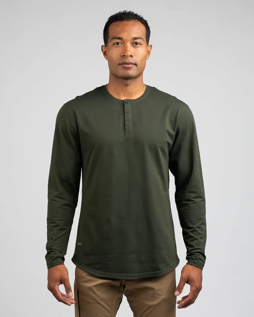 Henley Drop-Cut Long Sleeve: LUX