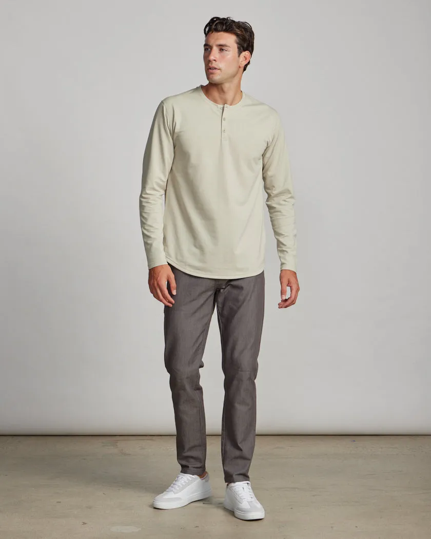 Henley Drop-Cut Long Sleeve: LUX