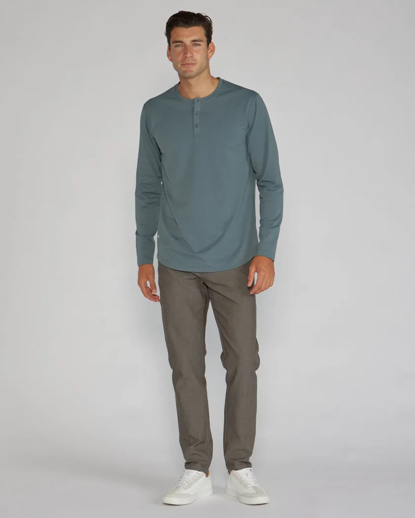 Henley Drop-Cut Long Sleeve: LUX