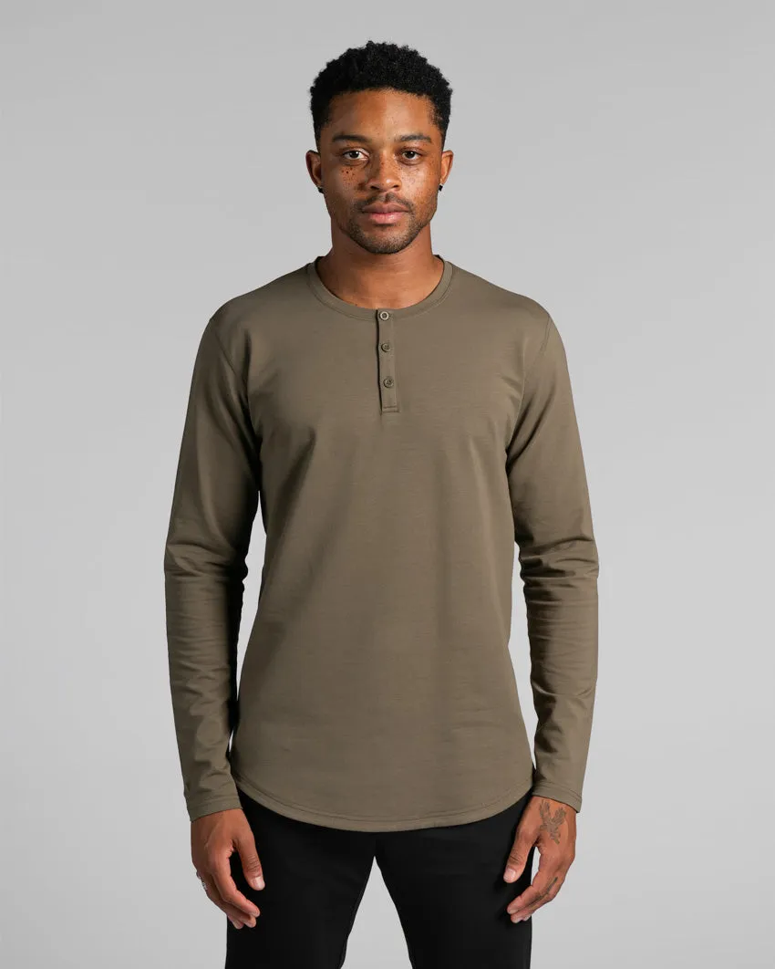 Henley Drop-Cut Long Sleeve: LUX