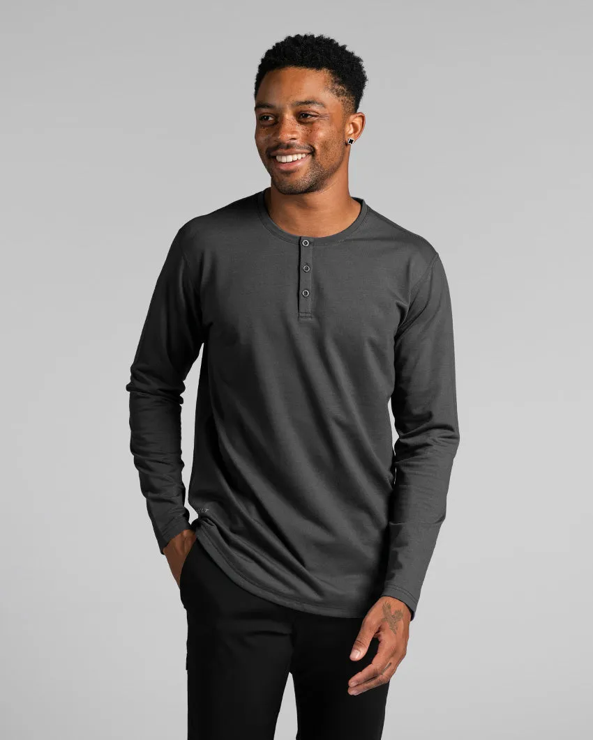 Henley Drop-Cut Long Sleeve: LUX