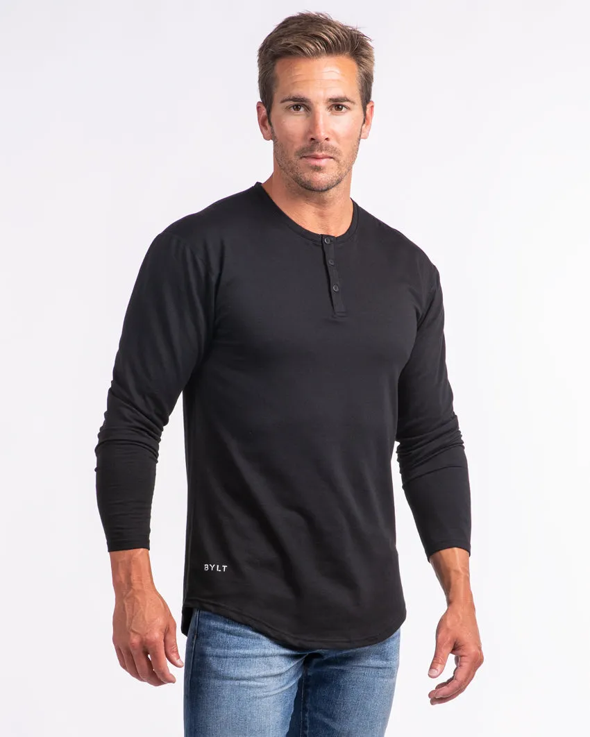 Henley Drop-Cut Long Sleeve: LUX