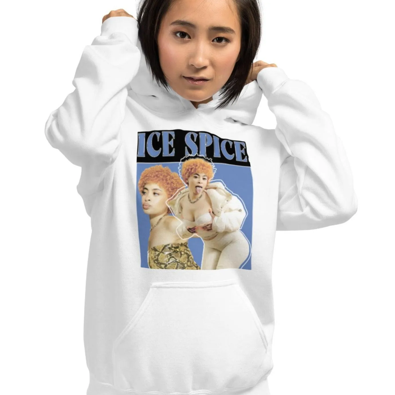 Ice Spice Hoodie Ice Using her Spice Blended Cotton Unisex Midweight Pullover