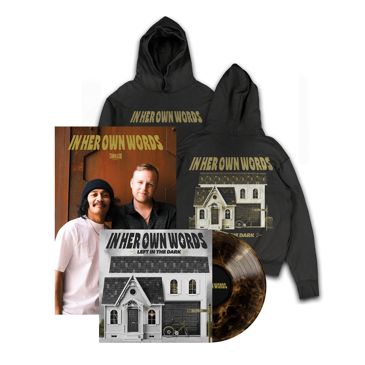 In Her Own Words - Left In The Dark Vinyl/Pullover Bundle (Pre-order)