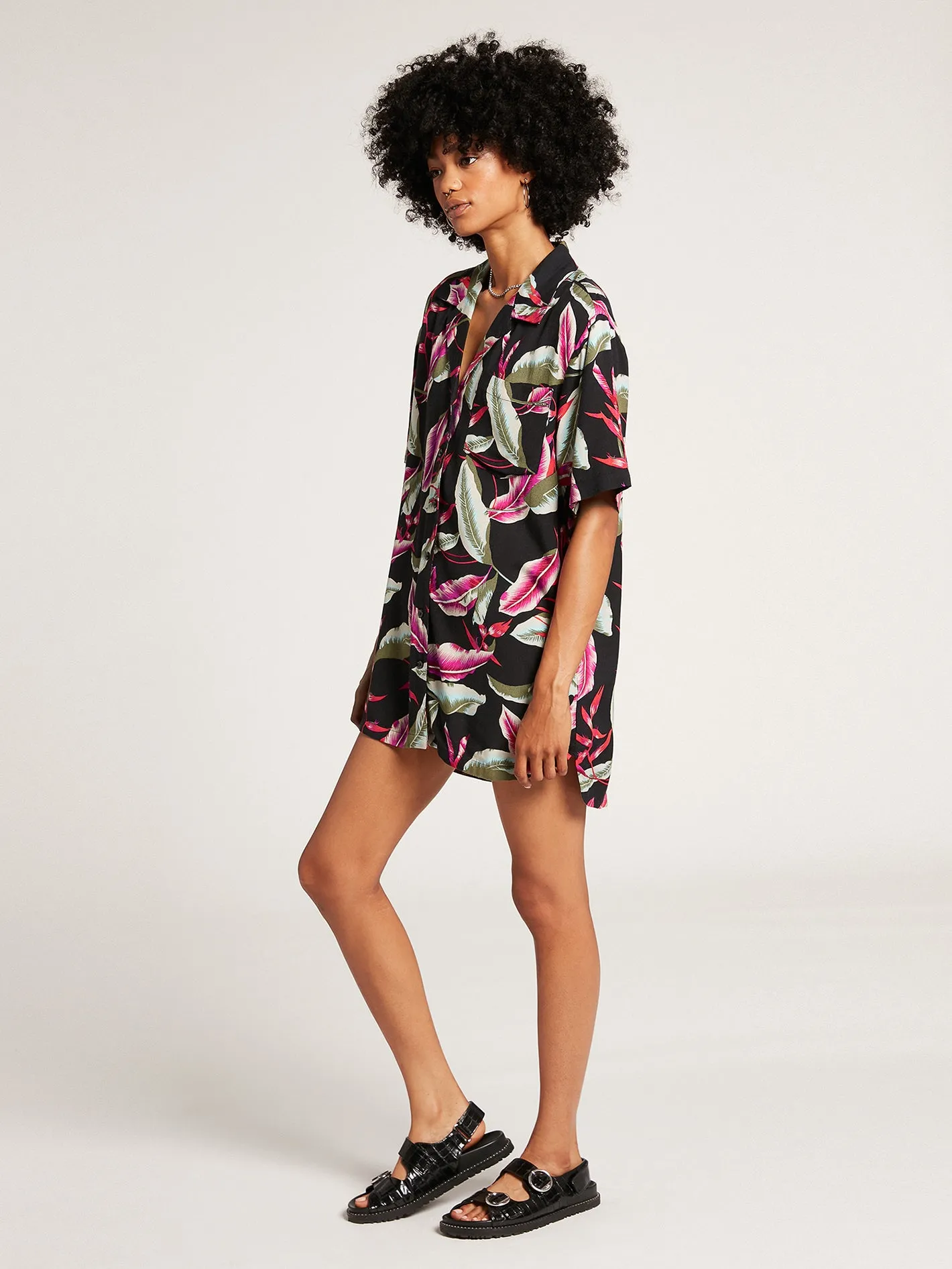 In Tha Tropics Tunic Dress - Black Combo