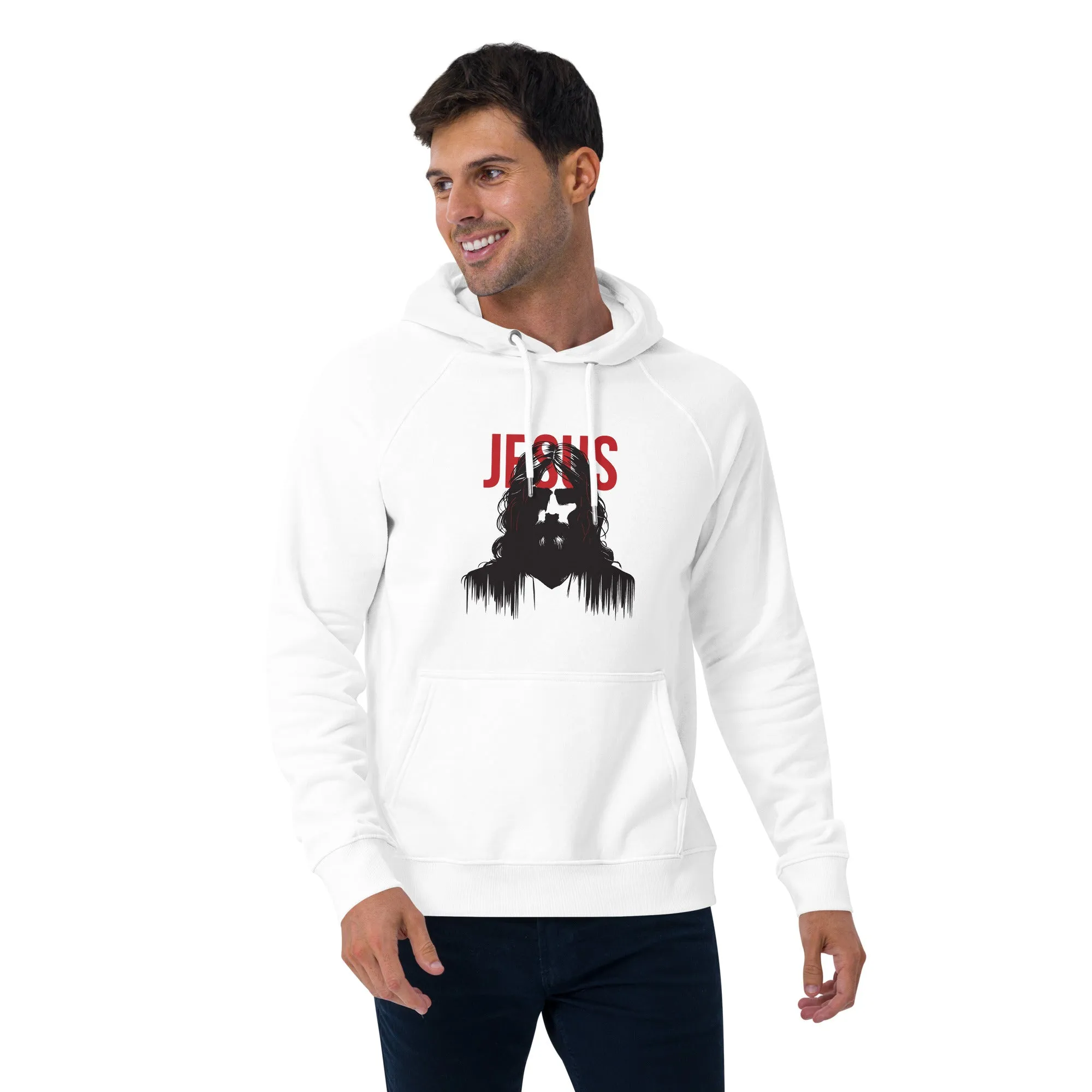 Jesus Graphics Men Eco Raglan Hoodie