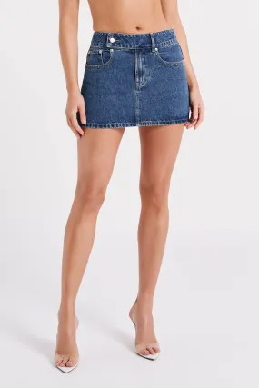 Julienne Denim Mini Skirt - Dark Blue