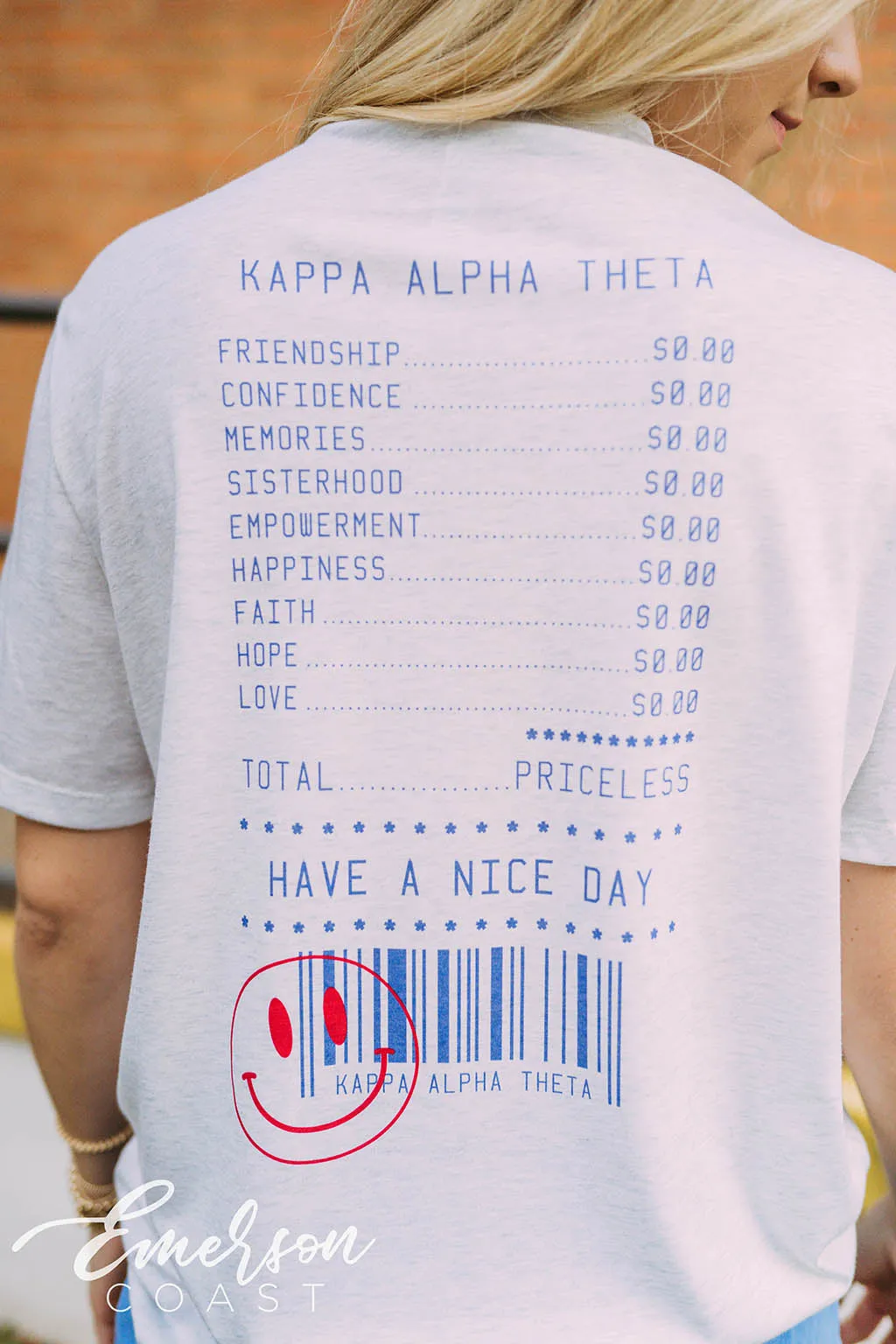 Kappa Alpha Theta PR Receipt Henley Tee