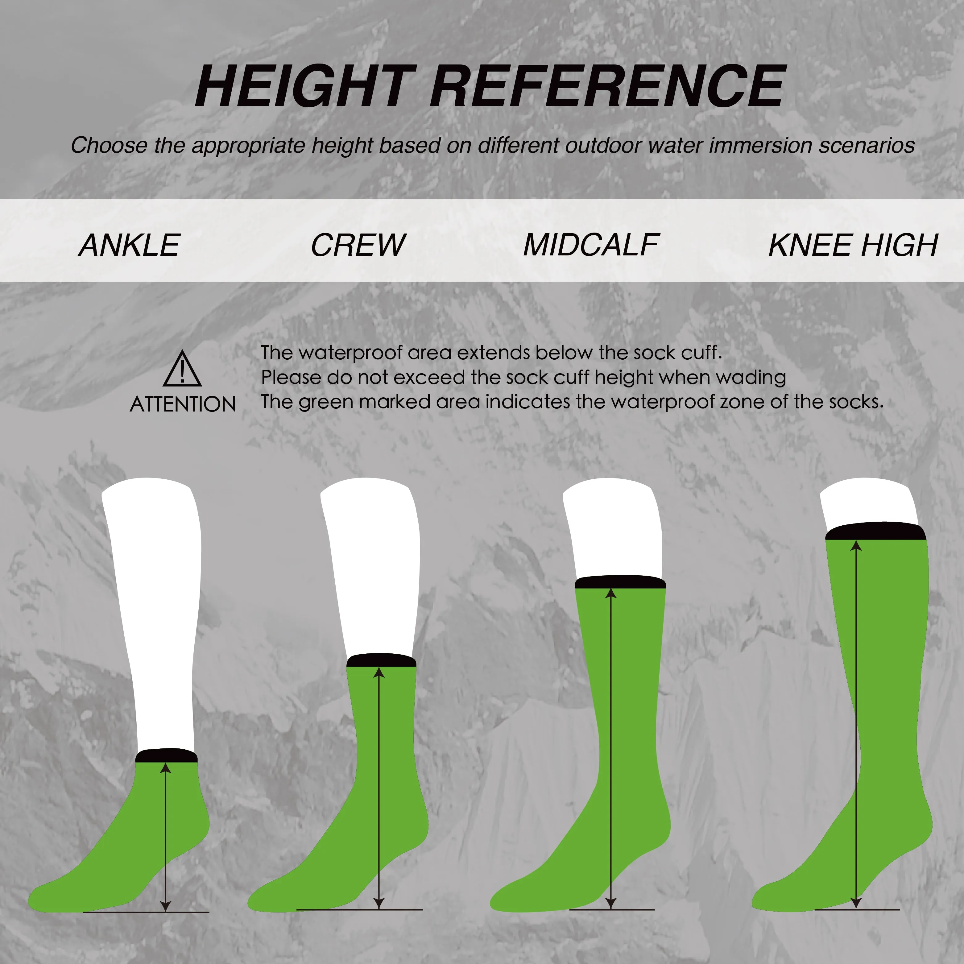 LEAKDRY Recycled Polyester Waterproof Breathable Socks Green