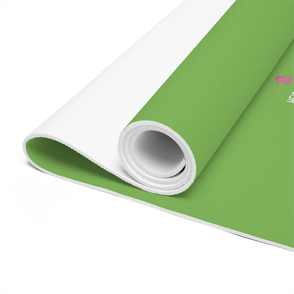 Light Green Foam Yoga Mat, Solid Green Color Best Lightweight 0.25" thick Mat - Printed in USA (Size: 24″x72")