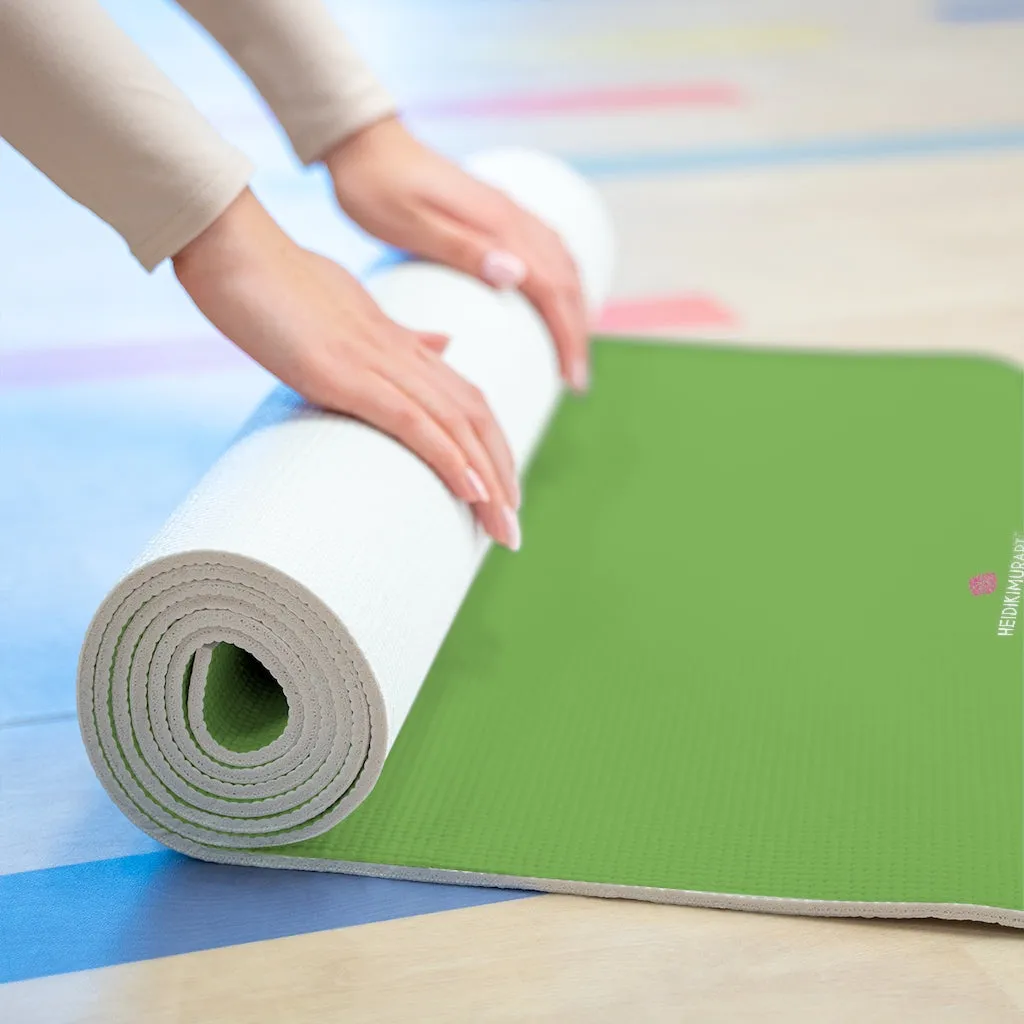 Light Green Foam Yoga Mat, Solid Green Color Best Lightweight 0.25" thick Mat - Printed in USA (Size: 24″x72")