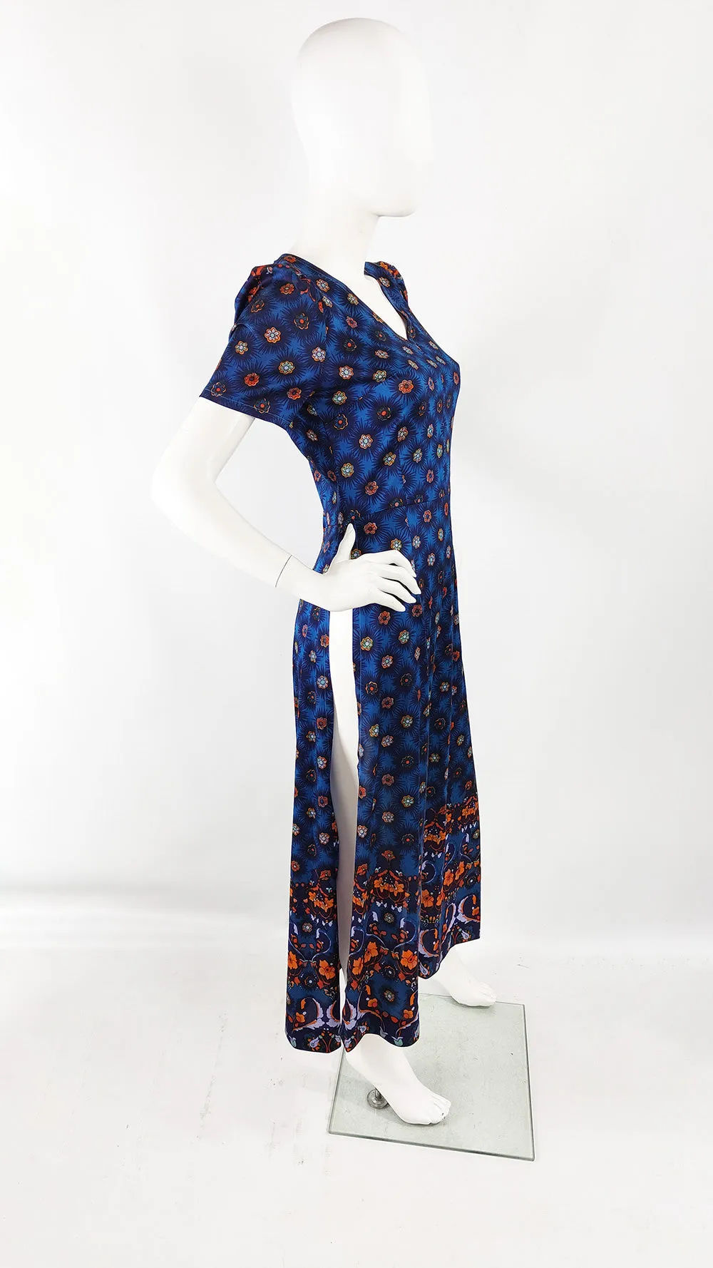 London Mob Vintage 60s Blue Maxi Length Tunic Top, 1960s