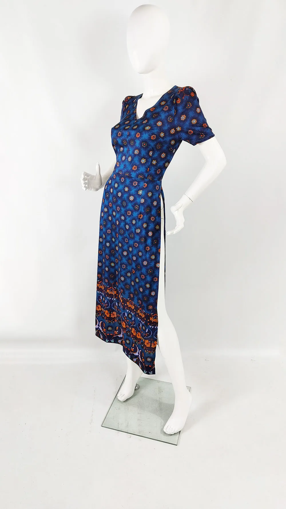 London Mob Vintage 60s Blue Maxi Length Tunic Top, 1960s