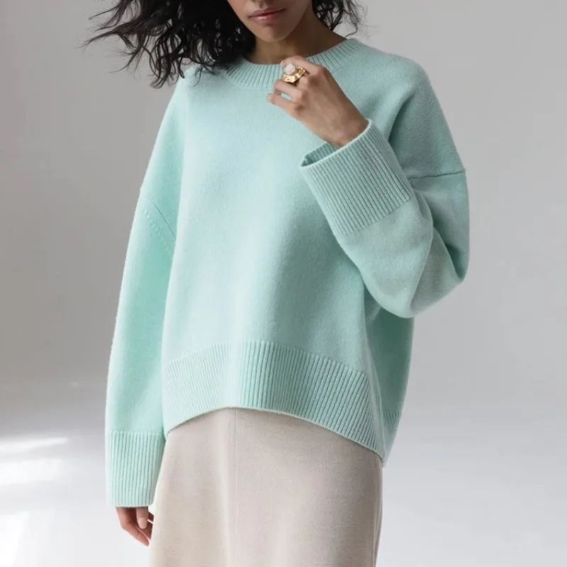 Loose-Fitting O-Neck Oversized Pullover Sweaters