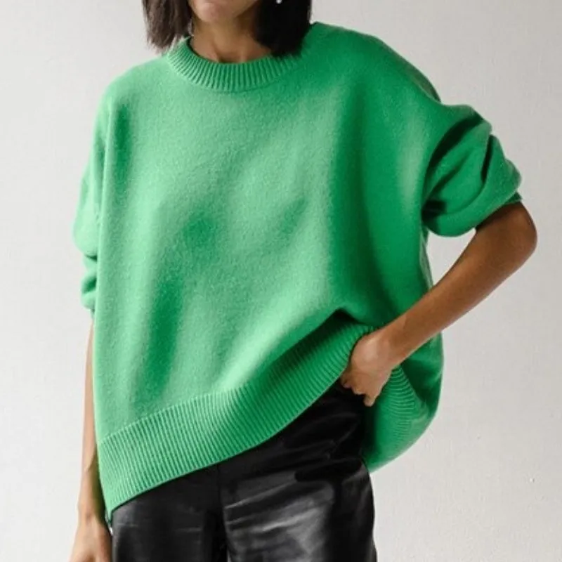 Loose-Fitting O-Neck Oversized Pullover Sweaters