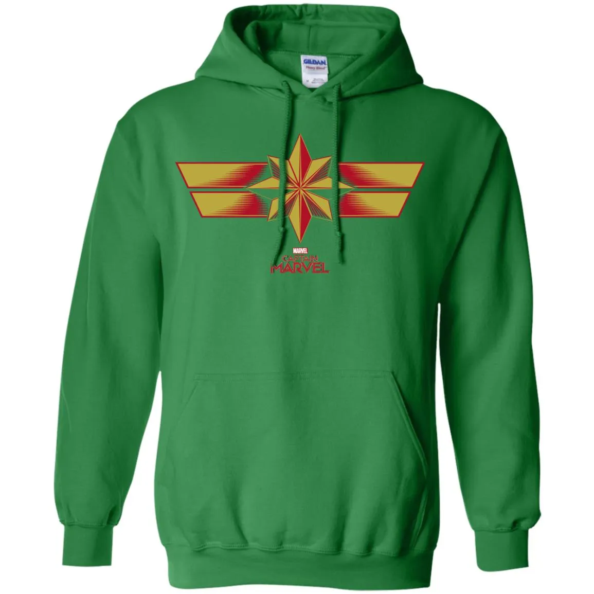 Marvel Captain Marvel Retro Red Yellow Logo Pullover Hoodie Sweatshirt