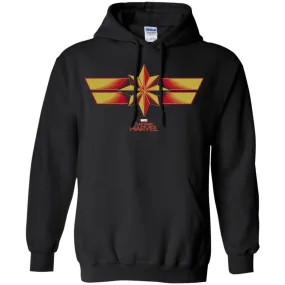 Marvel Captain Marvel Retro Red Yellow Logo Pullover Hoodie Sweatshirt