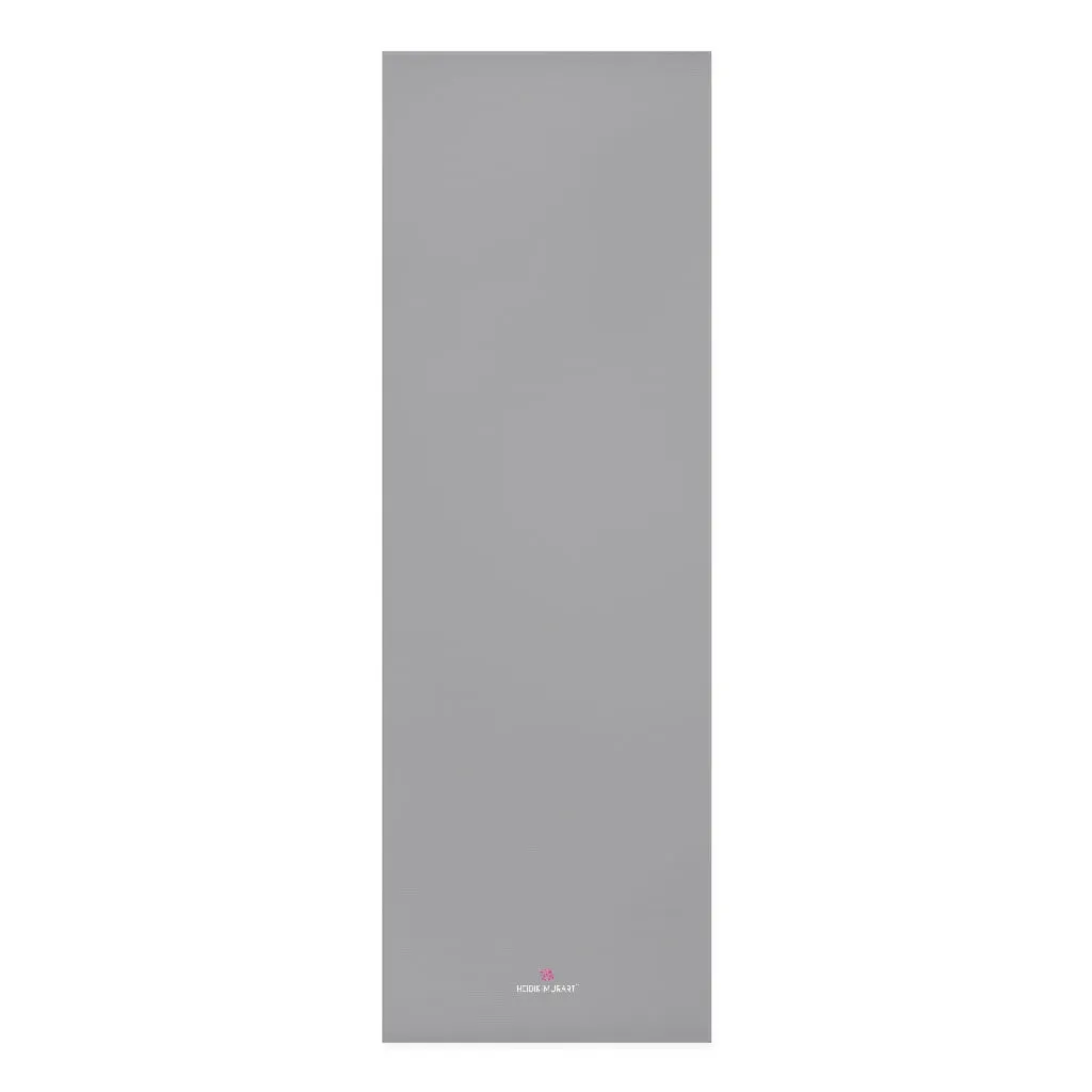 Medium Grey Foam Yoga Mat, Solid Grey Color Best Lightweight 0.25" thick Mat - Printed in USA (Size: 24″x72")