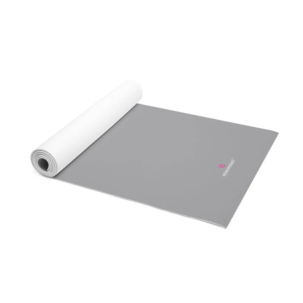 Medium Grey Foam Yoga Mat, Solid Grey Color Best Lightweight 0.25" thick Mat - Printed in USA (Size: 24″x72")