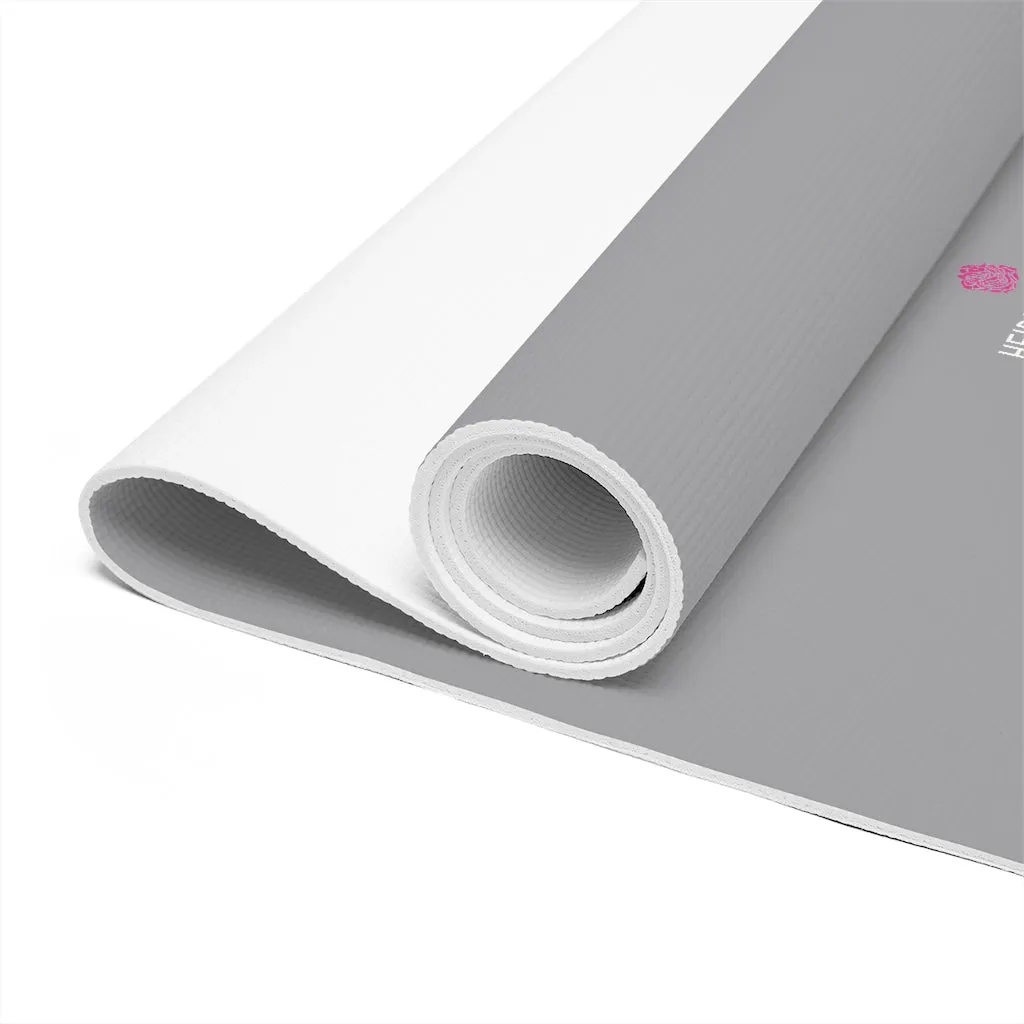 Medium Grey Foam Yoga Mat, Solid Grey Color Best Lightweight 0.25" thick Mat - Printed in USA (Size: 24″x72")