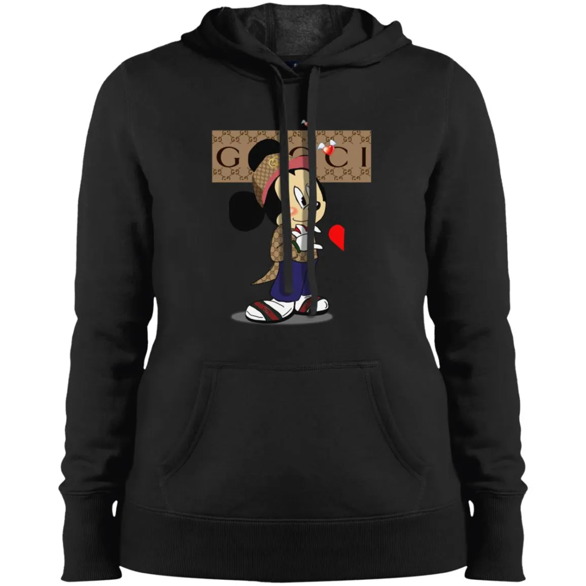 Mickey Mouse Love Couple T-shirt Valentine's Day T-shirt Women Hooded Sweatshirt