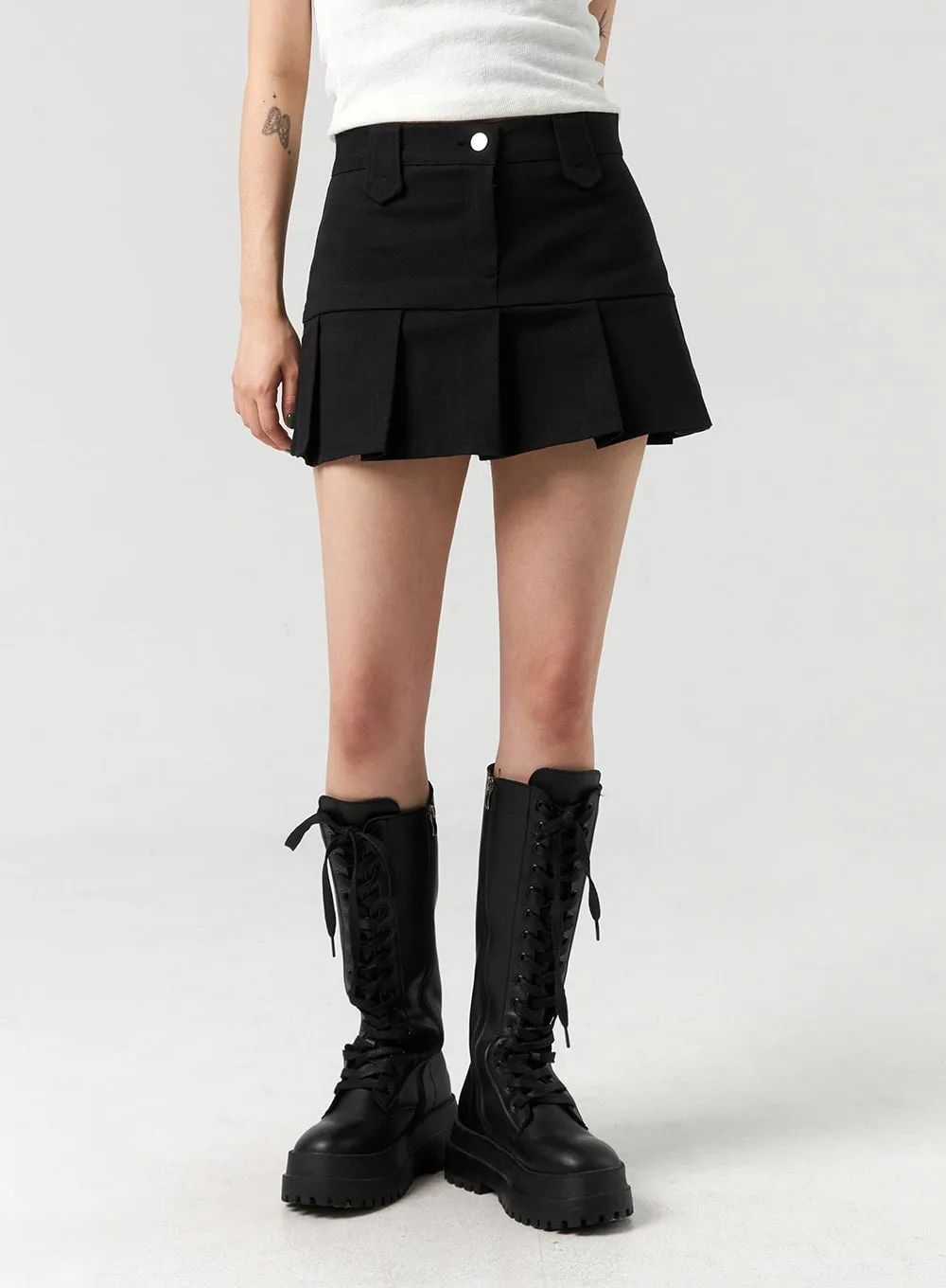 Mid-Rise Pleated Mini Skirt CL328