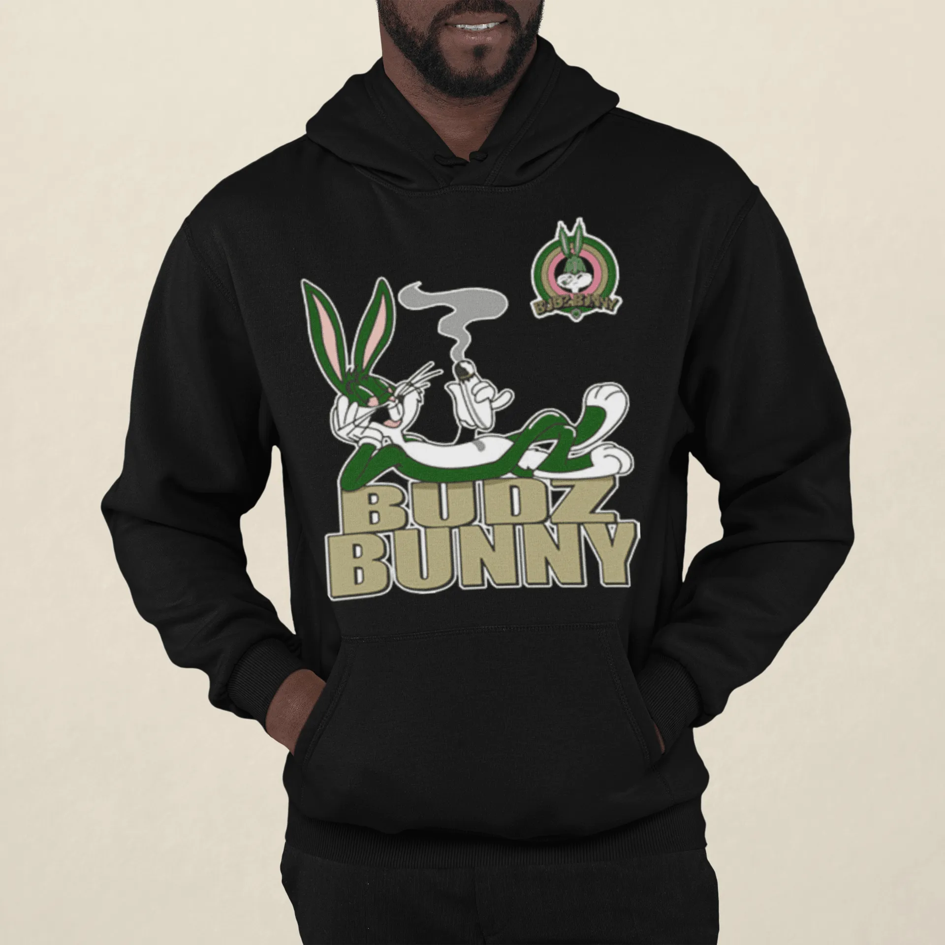 Midweight Hoodie Blended Cotton Ultra Soft Budz Bunny Unisex Pullover