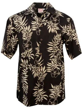 Mini Tahitian Mens Shirt in Black & Sand